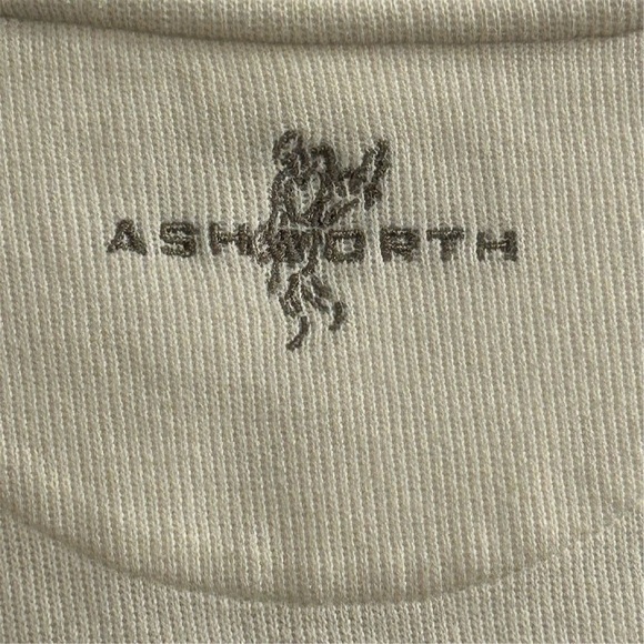 Ashworth Men's V-Neck Golf Pullover Sweater Beige Size L Side Pockets - Picture 9 of 14